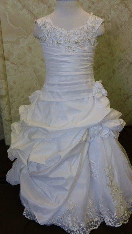 cascading bustles flower girl dress